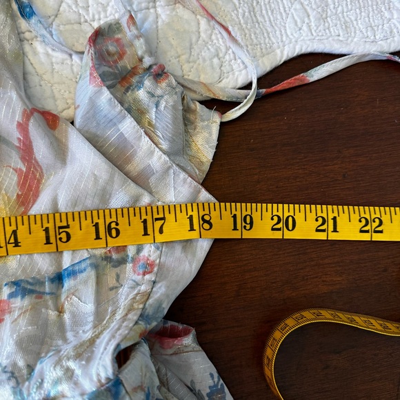 Franco floral jacquard chiffon tiered midi size large cream NWOT dress - Picture 12 of 14